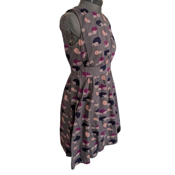 Emily And Fin Cotton Fun Polar Bear Print Gray & Pink‎ Dress Women's Size Small - Picture 4 of 6